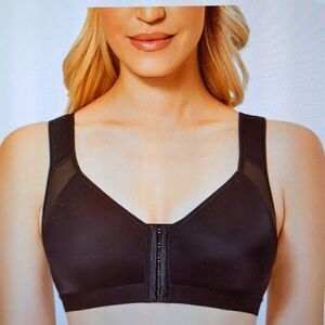 Delimira Bra X-Shaped Back Support Posture Sports Front Closure Wire Free 46DD